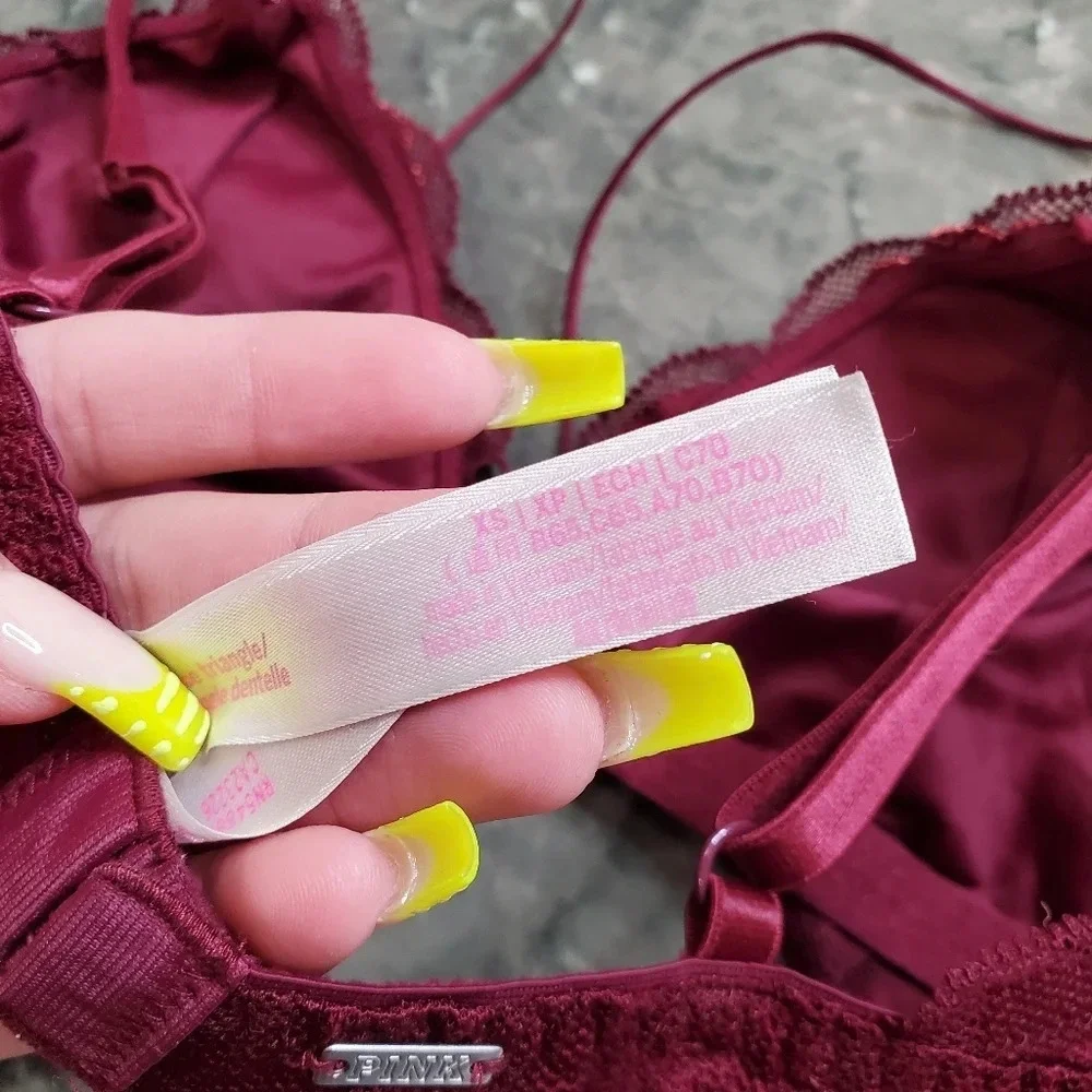 Pink By‎ Victoria's Secret Red Lace Bralette